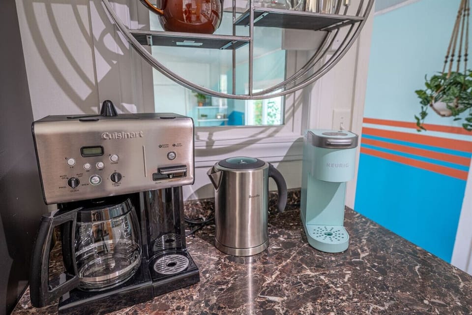 We`ve got you covered with a variety of brewing options including Keurig, drip, pour-over, and French press. Even an authentic English tea pot!