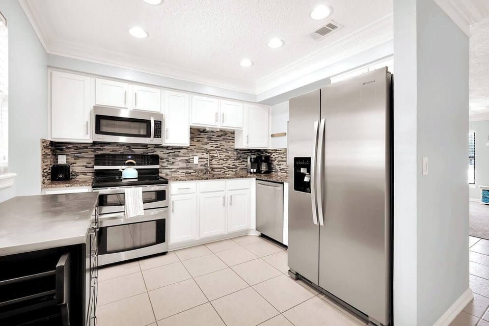 Kitchen equipped with anything you could need to cook a meal.