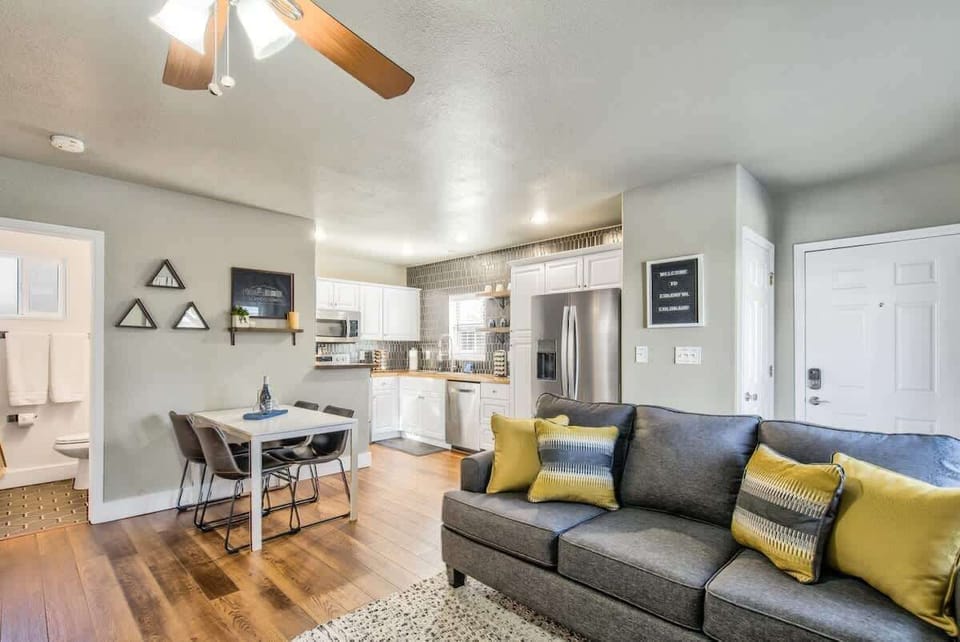 Open concept living room and kitchen!