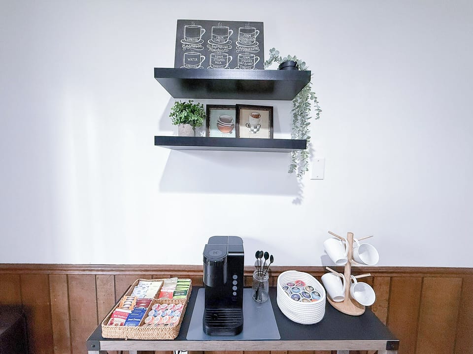 Charming Coffee Bar Stocked with an Assortment of Essentials