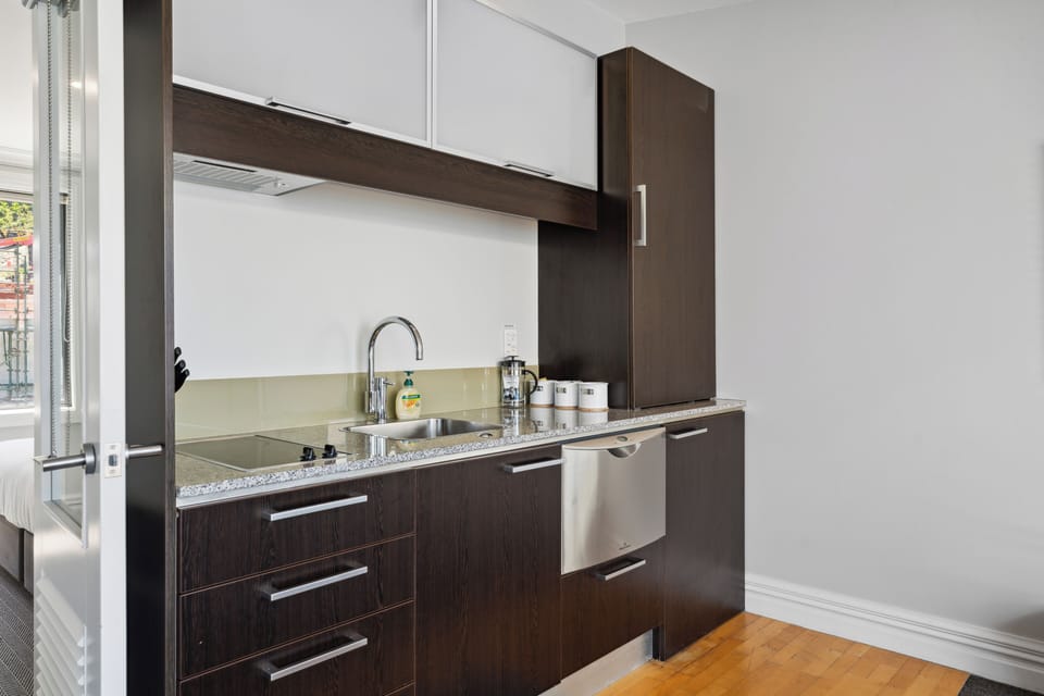 Apartment | Private kitchenette | Fridge, microwave, oven, stovetop