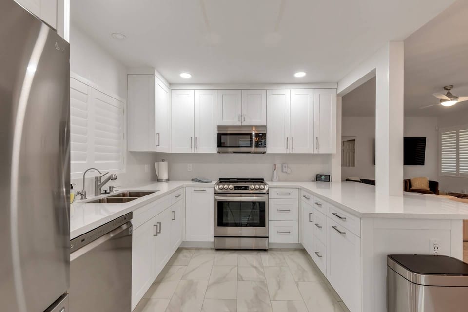 Kitchen has what you need to stay in and prepare your meals