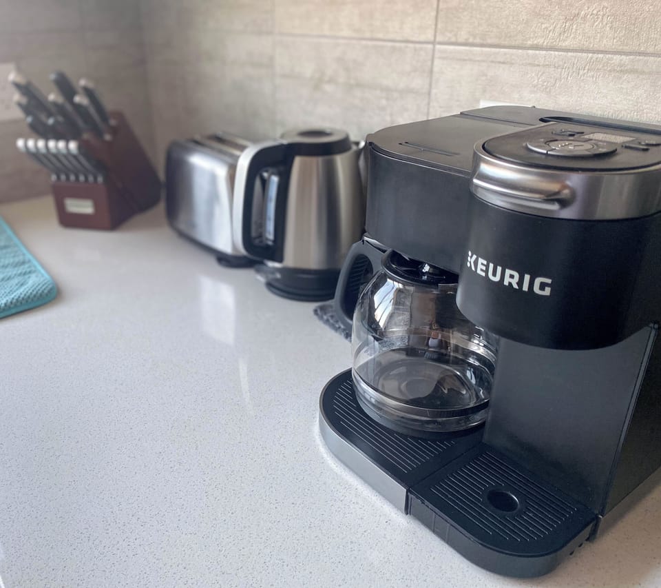 Full kitchen with unlimited coffee