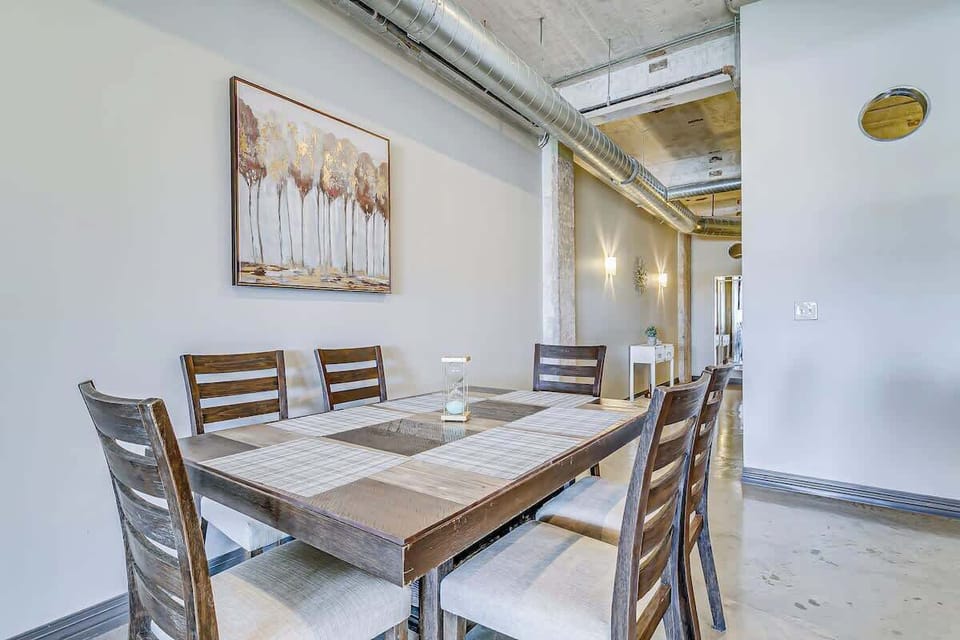 Dining Area: Stylish wooden dining set for unforgettable meals and radiant gatherings!