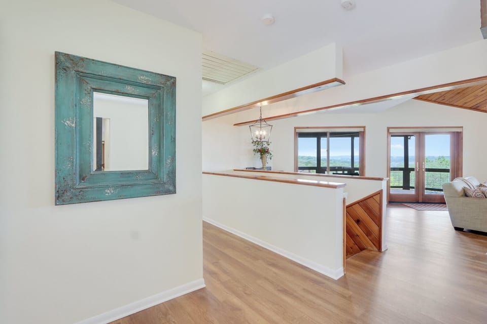 The entryway opens up to the living area.