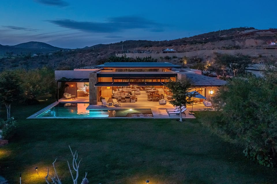 Gorgeous evening view of villa