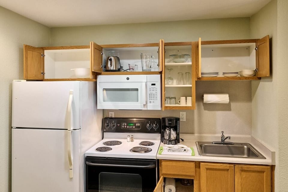 The kitchen is fully stocked for meal prep