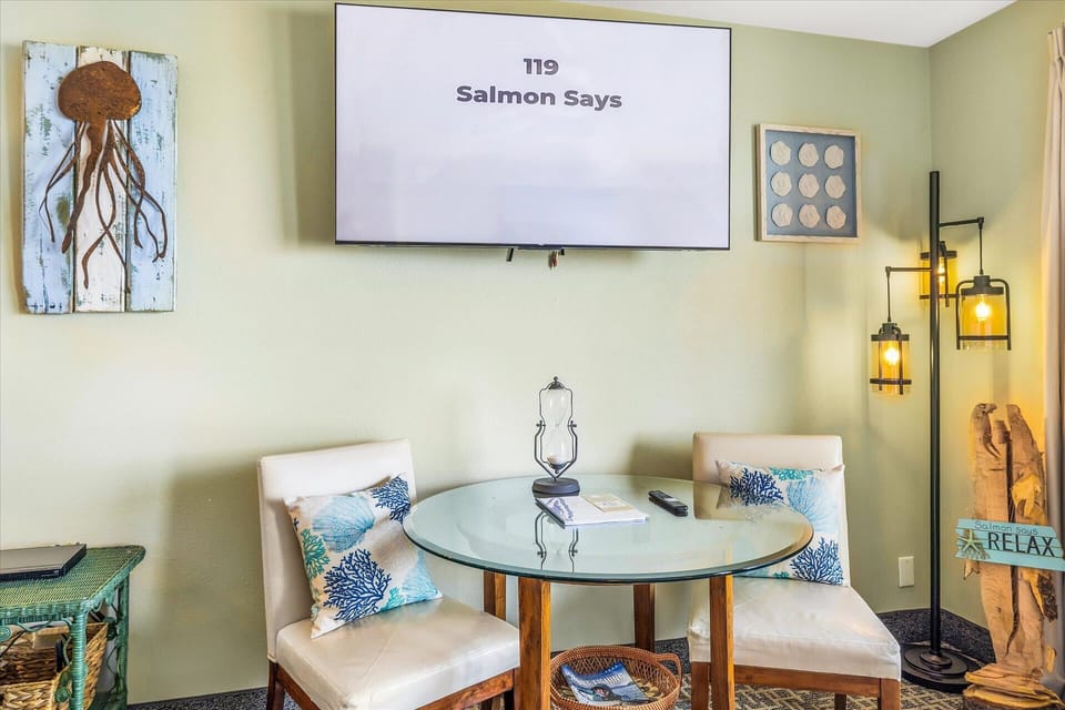 A cozy dining area for two