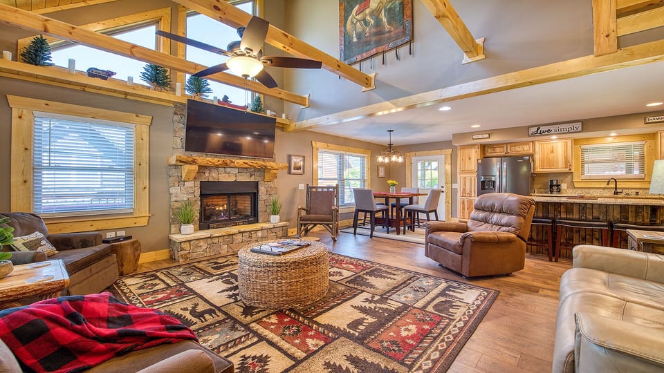 Gather with family and create wonderful memories in this open-concept cabin