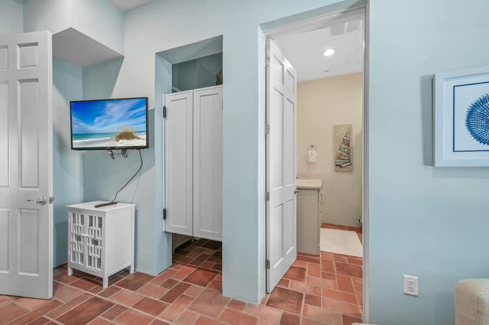 1 full and 1 twin bedroom closet and bathroom entrance