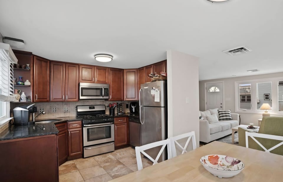 Kitchen looking into living area
