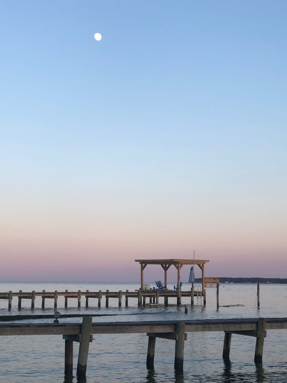 Pergola at the end of a long pier - great for fishing, cocktails, and sunsets.