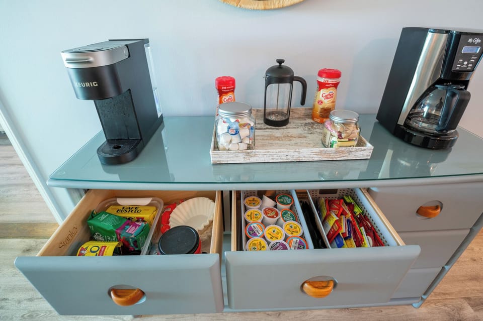 Fully Stocked Coffee and Tea Bar! 