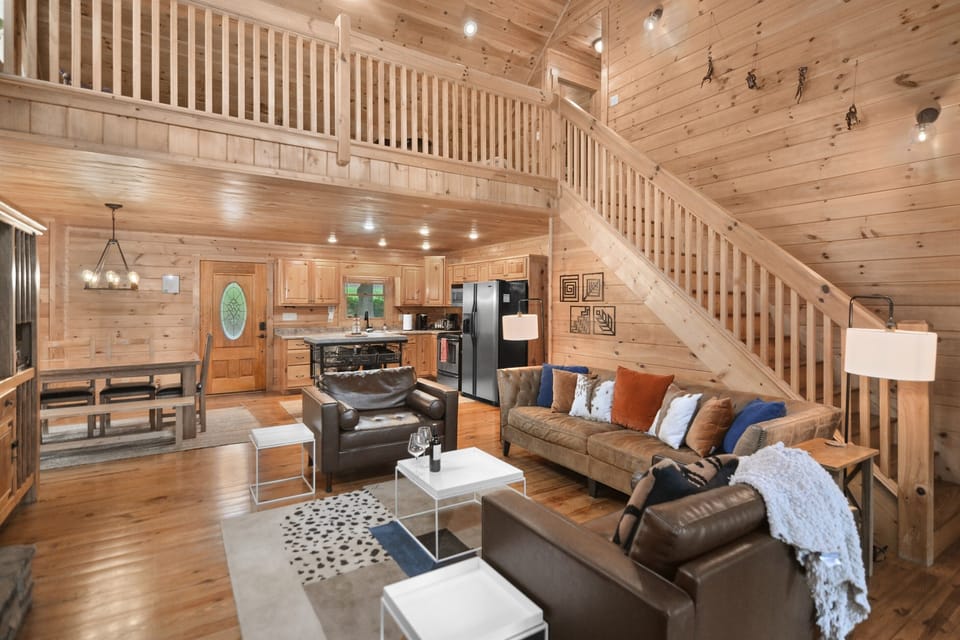 A seamless blend of living, dining and kitchen spaces in this open floor plan, perfect for modern living.