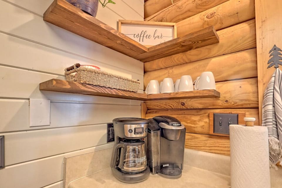 Start your mornings right with a freshly brewed cup from the cozy coffee bar, thoughtfully set up for your comfort.