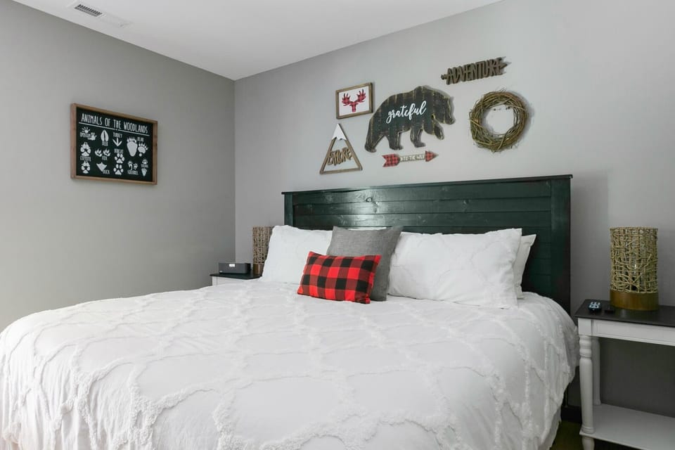 King size bed in our second bedroom.  