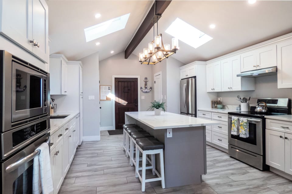 Induction Range and Large Refrigerator