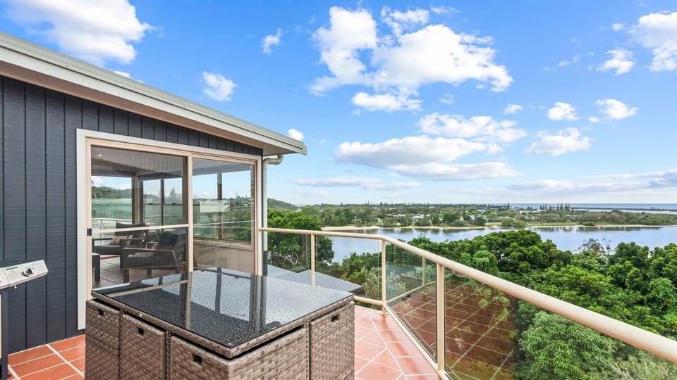 Balcony off kitchen with BBQ