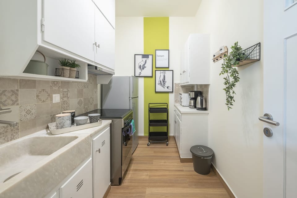City Double Room | Private kitchen | Fridge, microwave, oven, stovetop