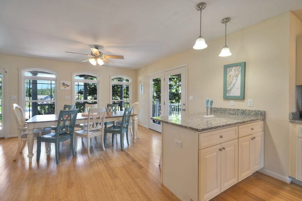 Teal Cottage is light, bright, and open - just love those gorgeous Hardwood Floors!