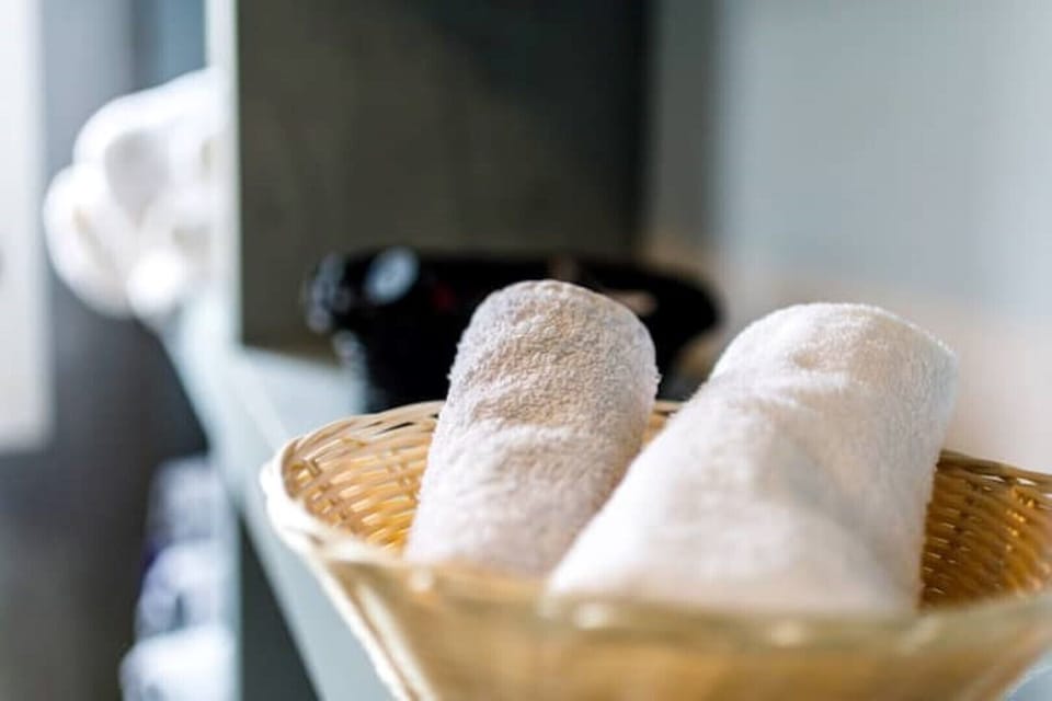 fresh linen and bathroom towels