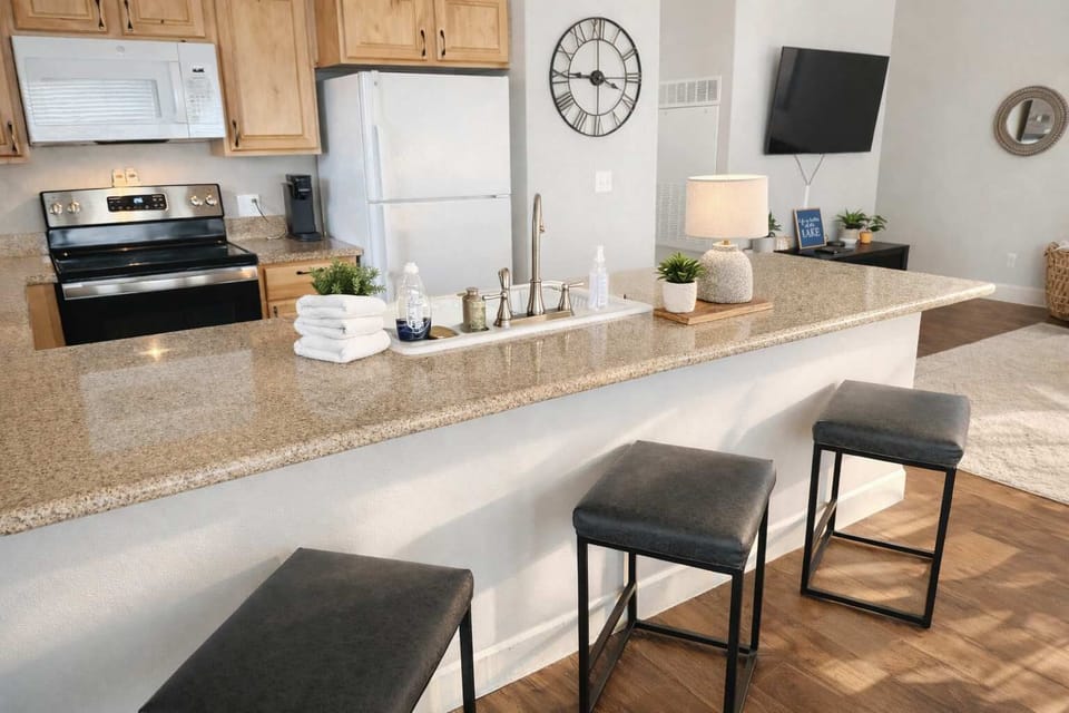 Huge kitchen with tons of storage and counter space 