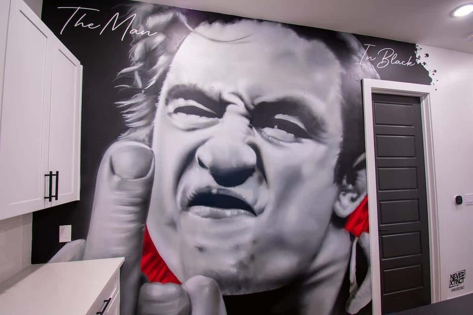 The Man in Black.. Our Johnny Cash mural is great for photos!