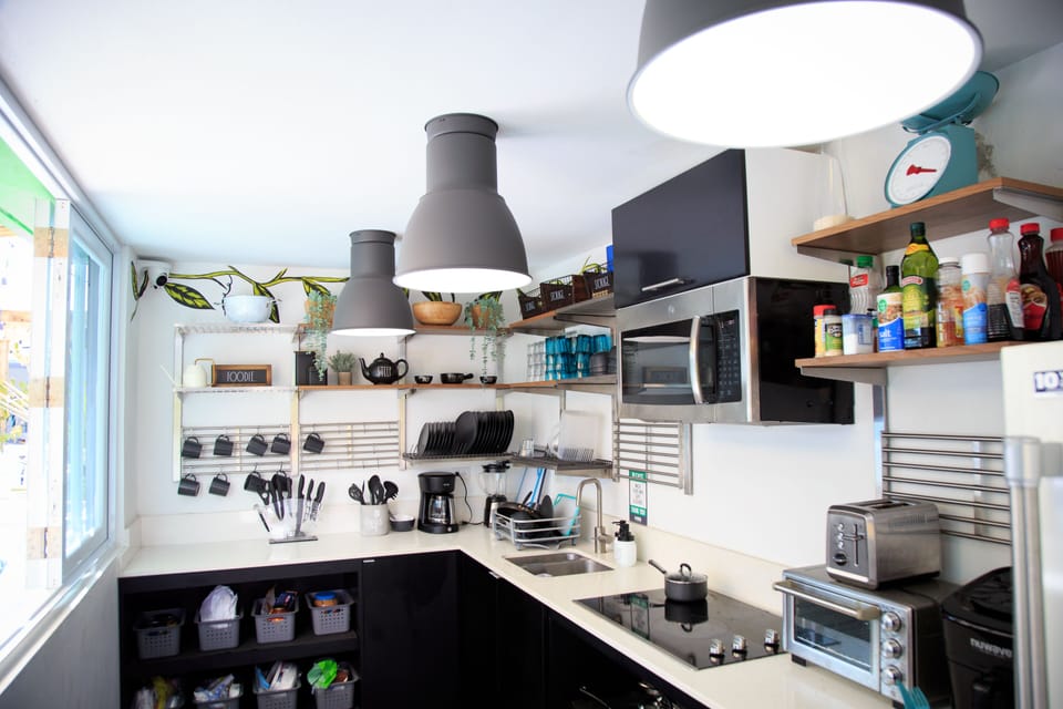 Shared fridge, microwave