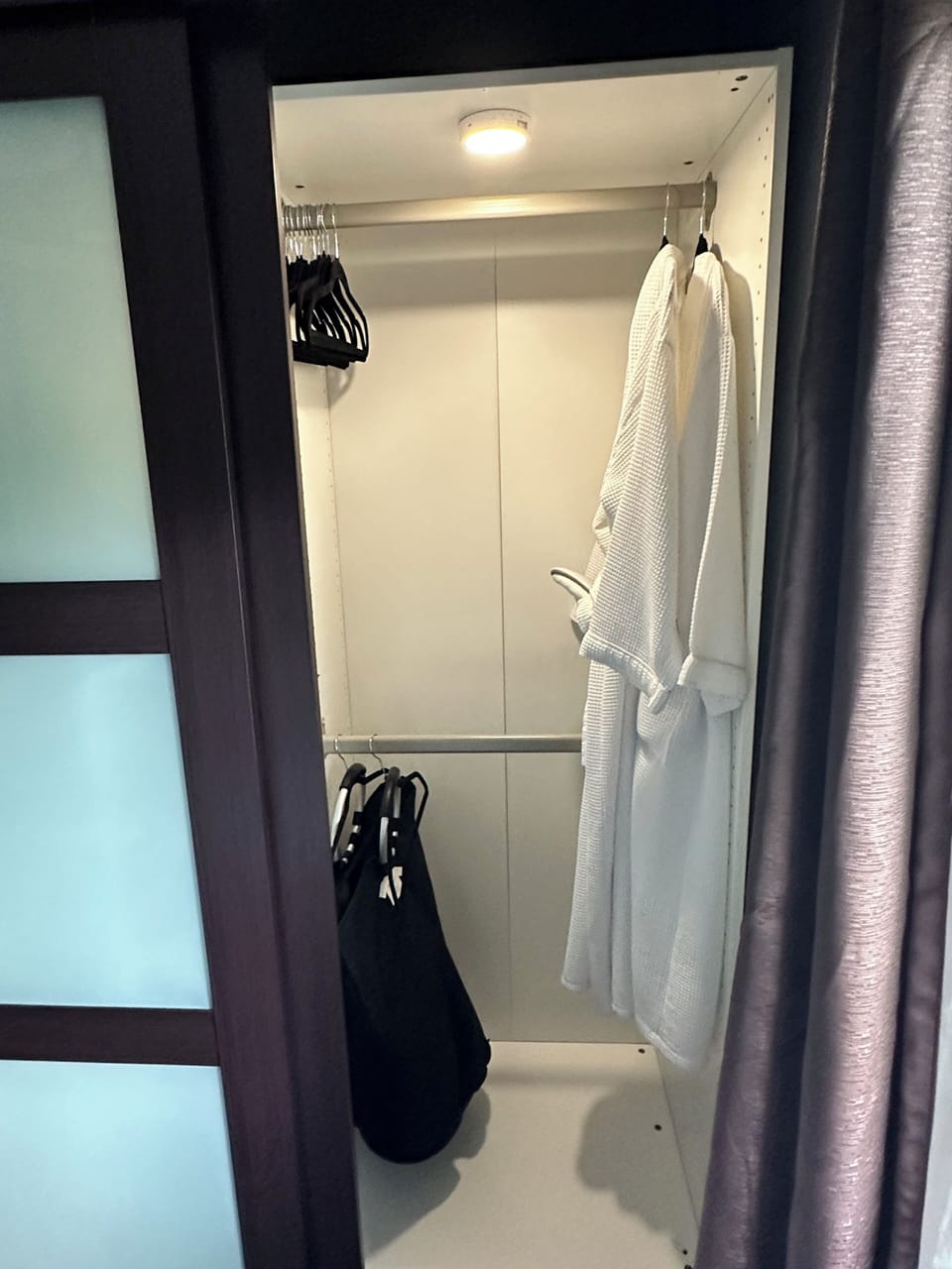 Plenty of room for your cloths with 2 robes. 