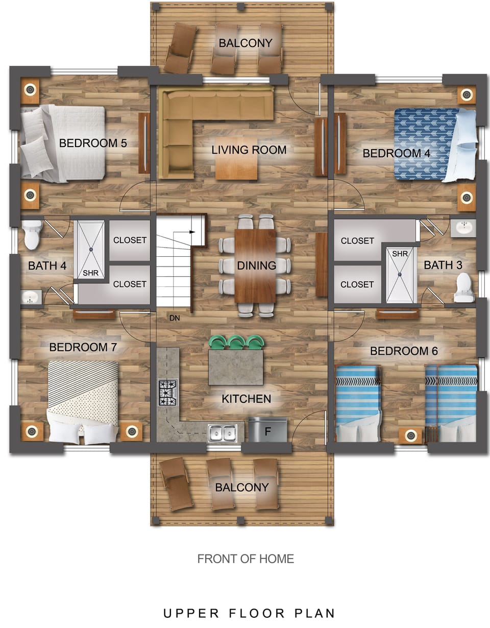 Upper level floor plan