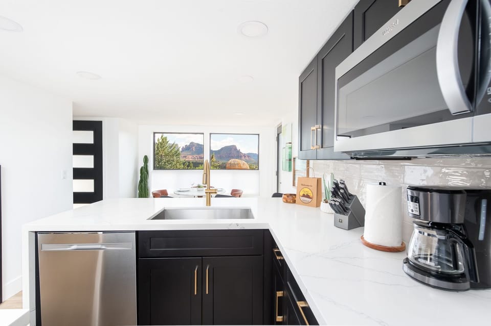 Views while you cook in the fully equipped kitchen
