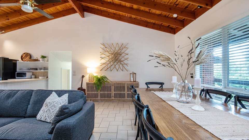 Welcome to our dining and living room, where comfort, style, and functionality meets to create a space that's perfect for both everyday living and entertaining guests.