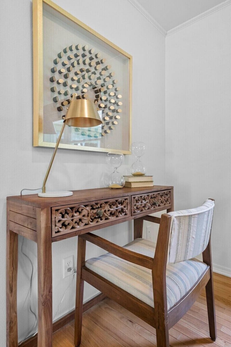 Our desk area is the perfect spot to catch up on a few emails.