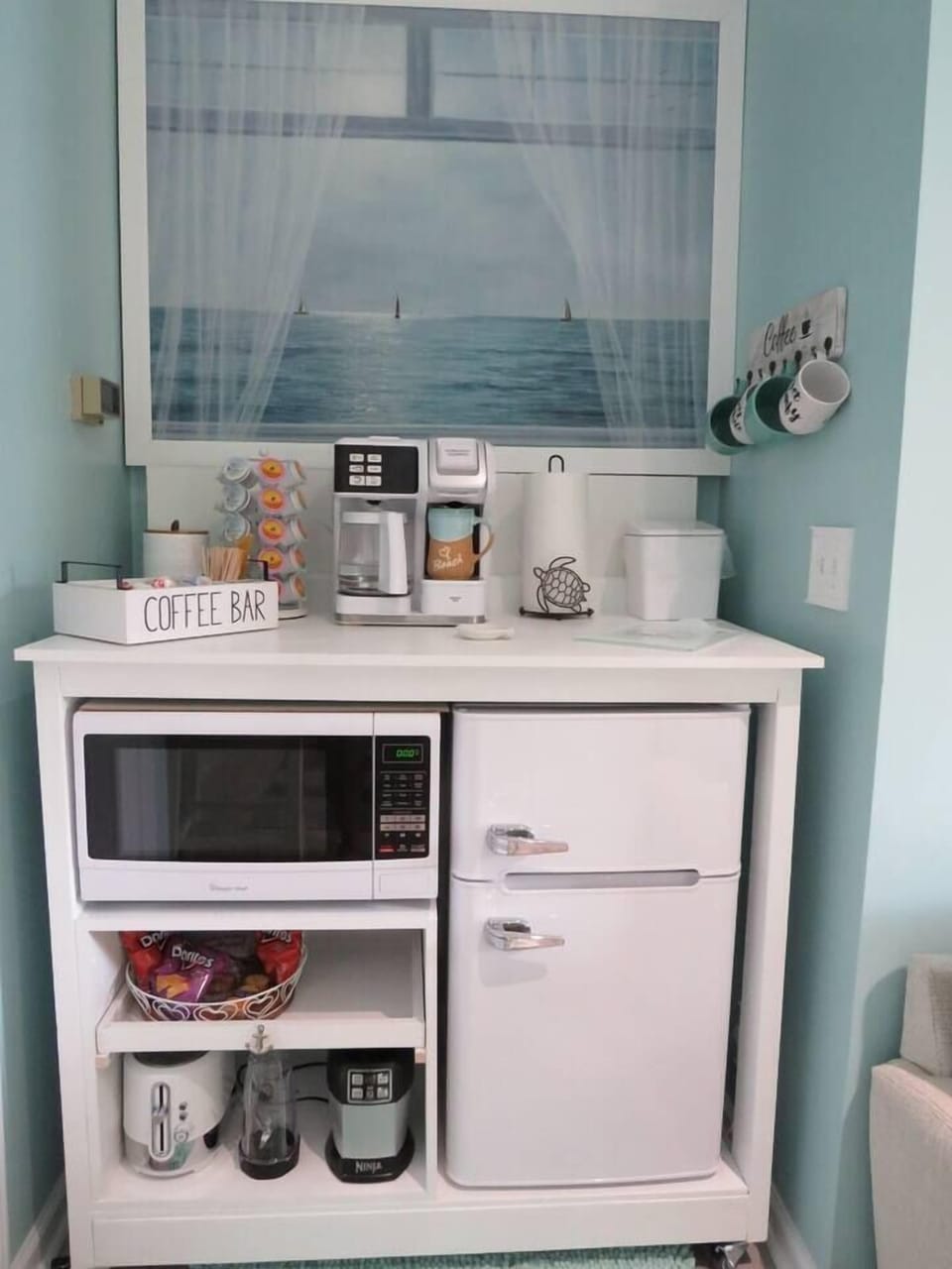Fully Stocked Kitchenette and Coffee Bar