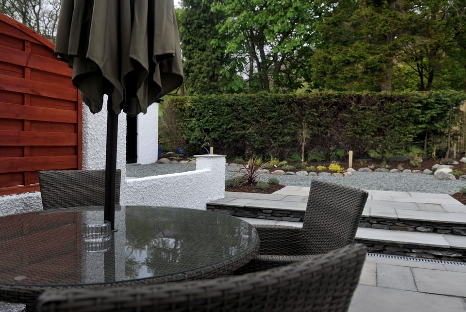 No.3 The Forge rear garden with table and chairs