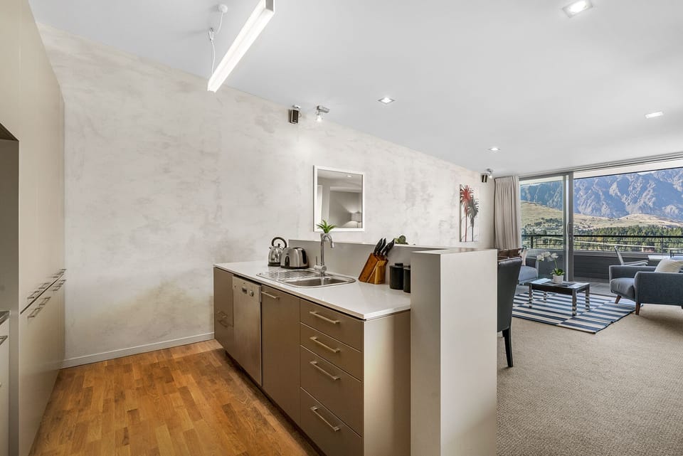 Apartment | Private kitchen | Full-size fridge, microwave, oven, stovetop