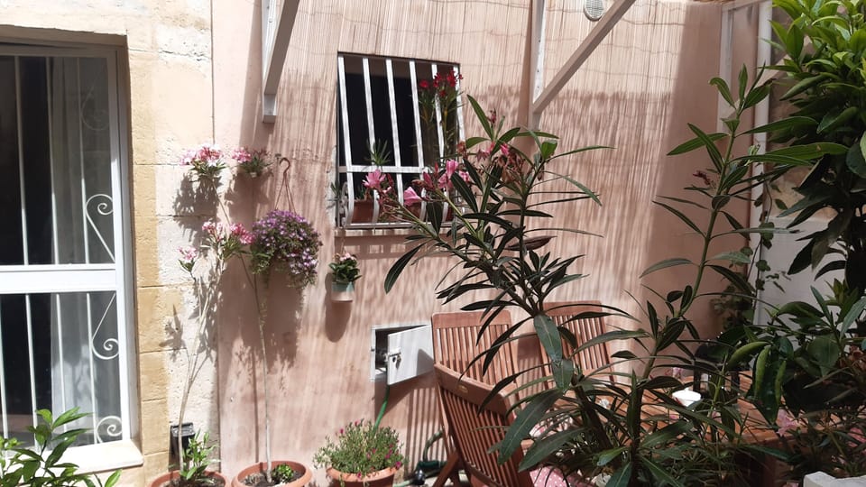 Flowers and outdoor seating