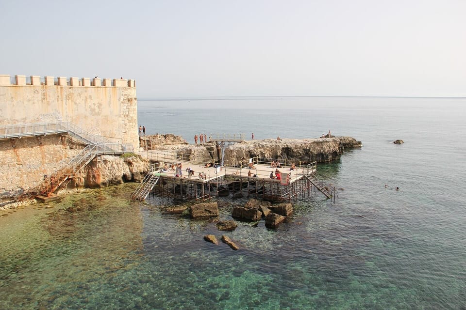 Swimspot under the old fort - 6 min. walk from our house