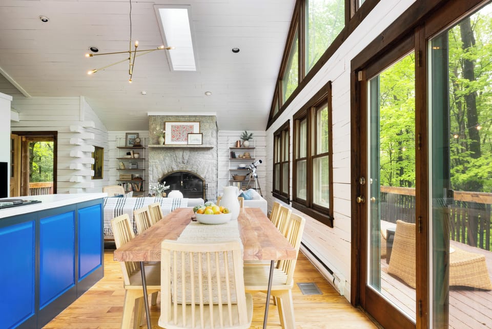 Dining area opens up to the patio.