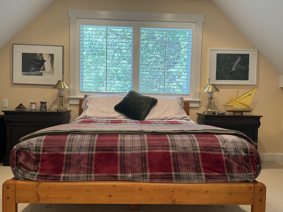 Master bedroom with smart TV, Netflix.