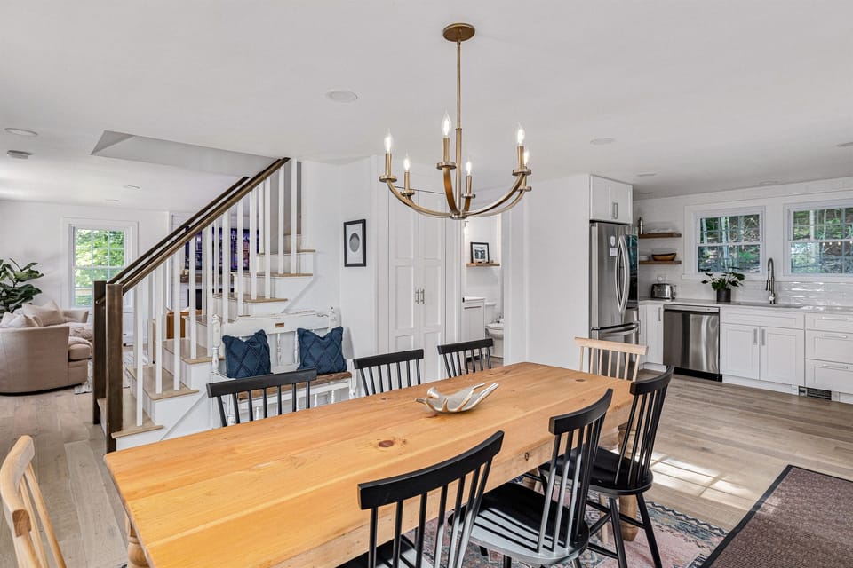 Plenty of room for family & friends at our handcrafted pine farmhouse table (seats up to eight)