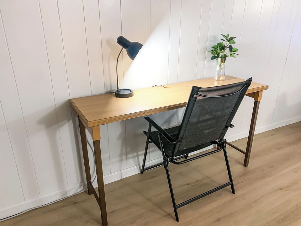 Enjoy the large Workstation to perfect for getting some work done from home. 