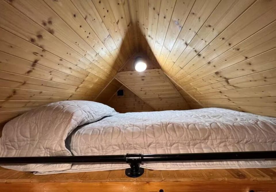 Twin bed with ladder to access the loft.