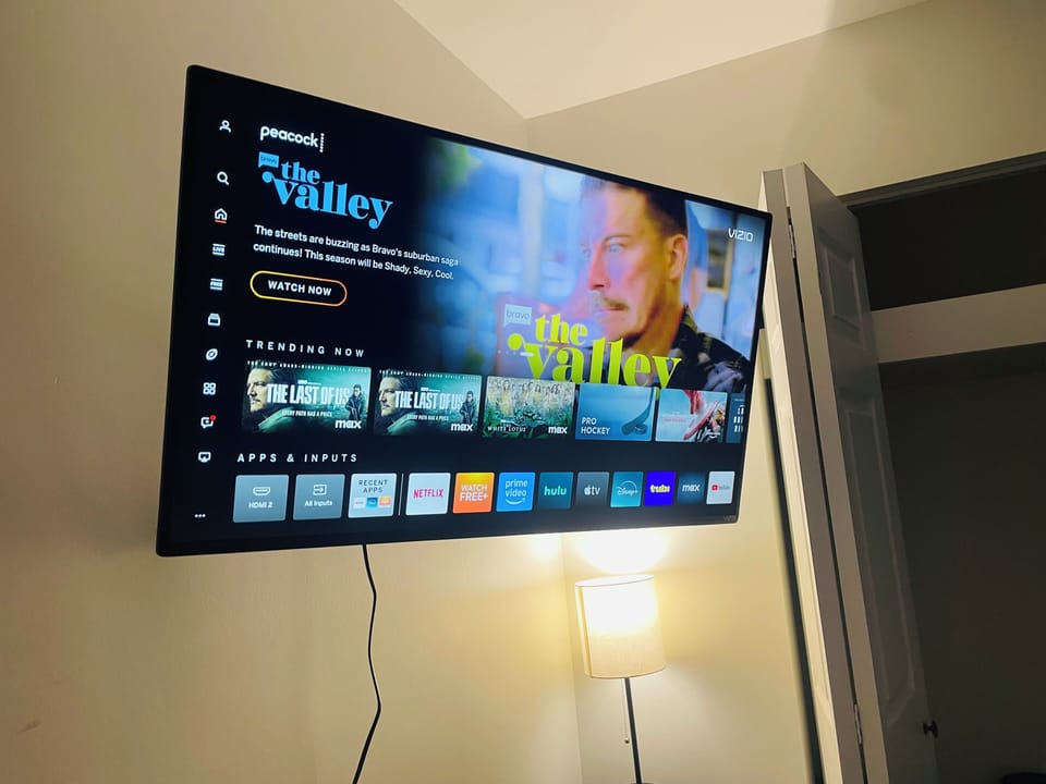 52 inch tv in bedroom streaming  available smart tv.