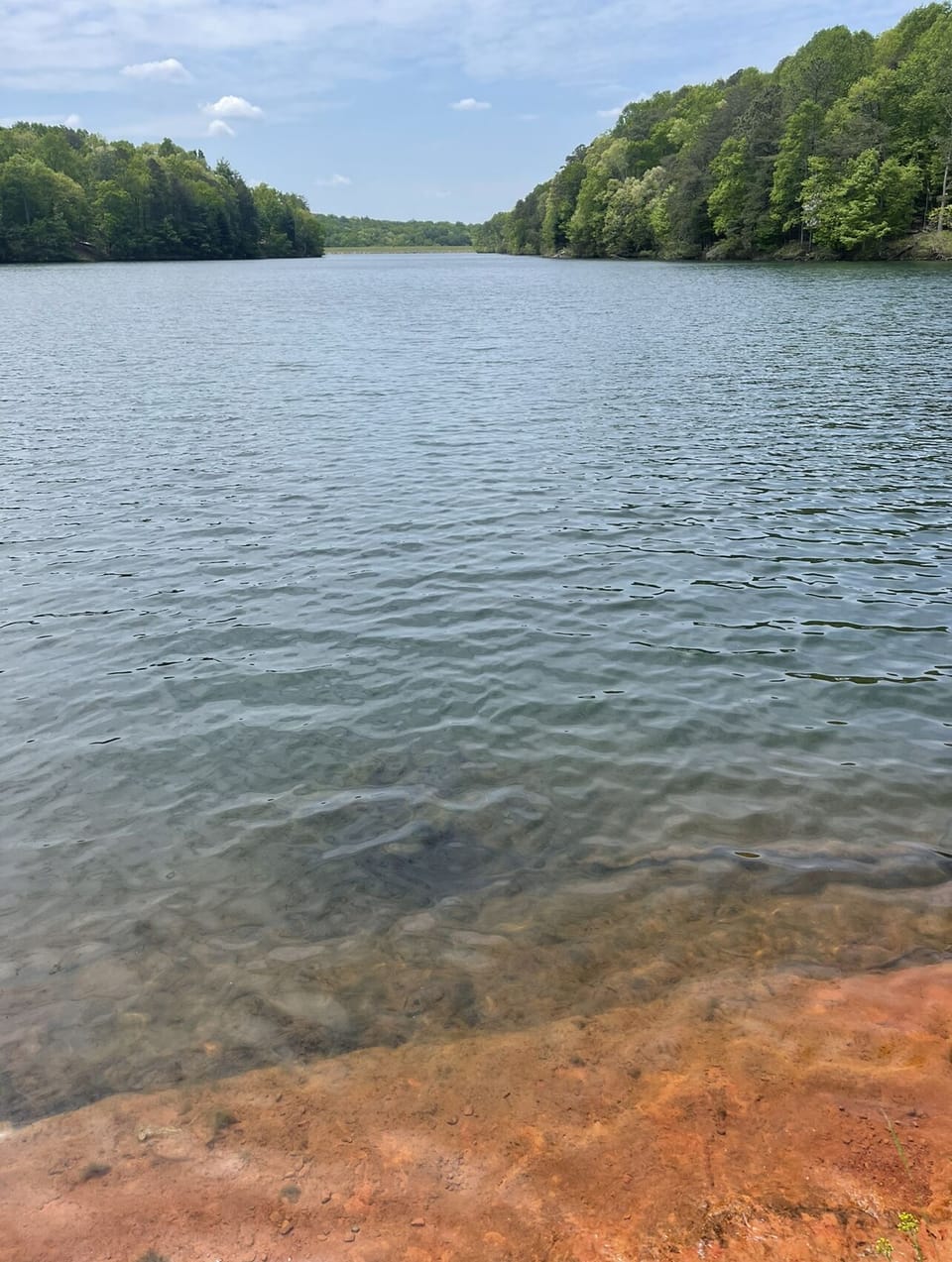 View from shore outside cabin