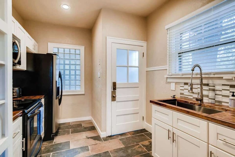 Feeling like staying in after exploring the area? Whip up a delicious dinner in the kitchen that is stocked with all the essentials.
