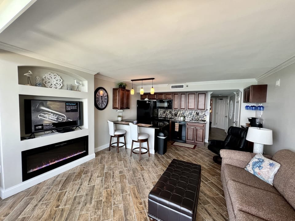 Modern spacious living room area. When your ready to relax from the beach