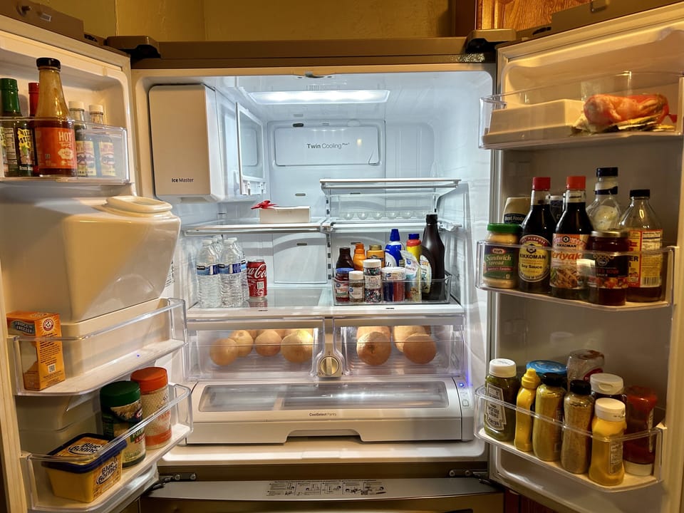 Check the fridge for must-have's like mustard,mayo, ketchup,hot sauce, and more!