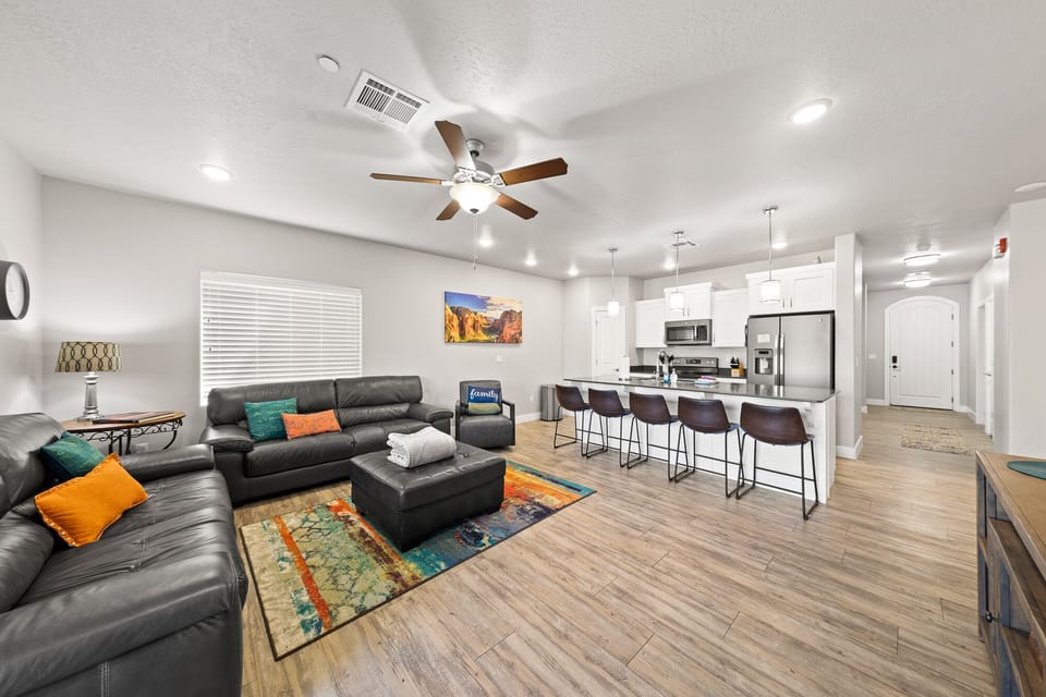 Great Rm. floor plan opens to kitchen & dining. No one misses the conversations