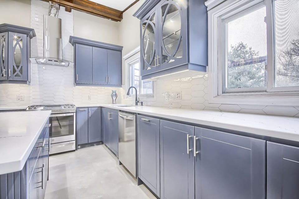Kitchen overlooking Backyard